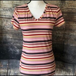Striped Shirt Sleeve Top